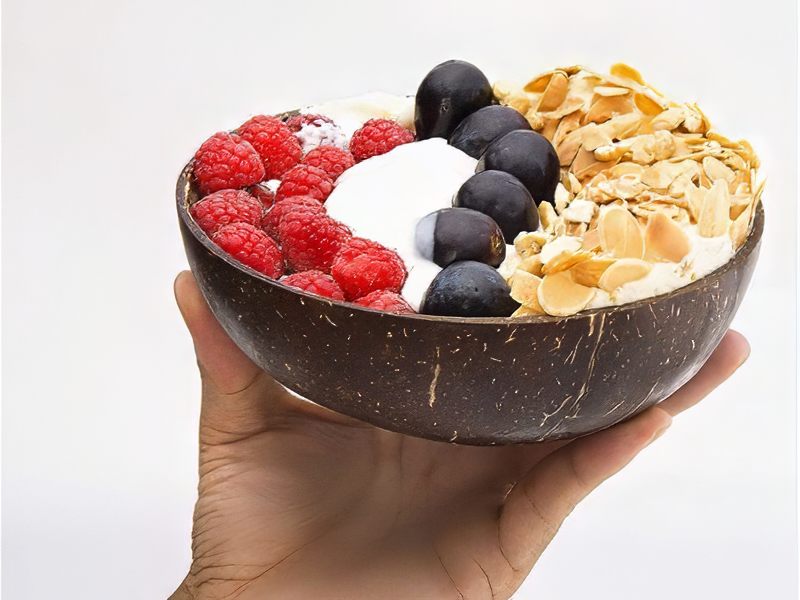 صينية مقبلات منحوتة من جوز الهند