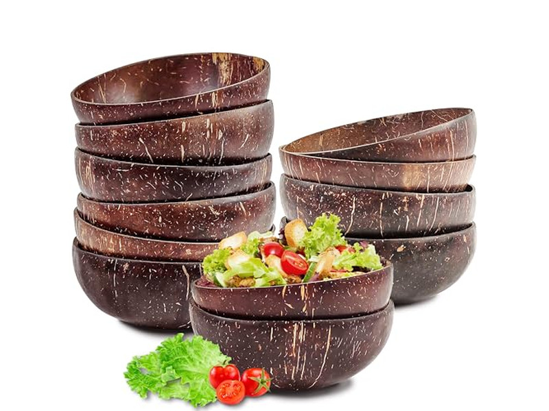 وعاء العجين شعار قشرة جوز الهند يدوي خشبي صينية أدوات خشبية ريفية