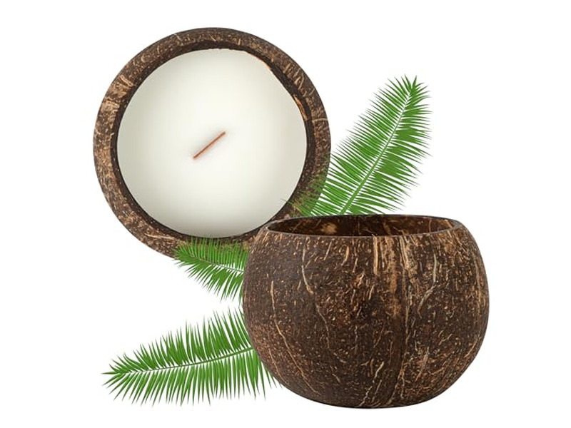 جوز الهند العضوي الطازج بيع قشور جوز الهند وعاء كوكو مصنوع يدويًا شمع