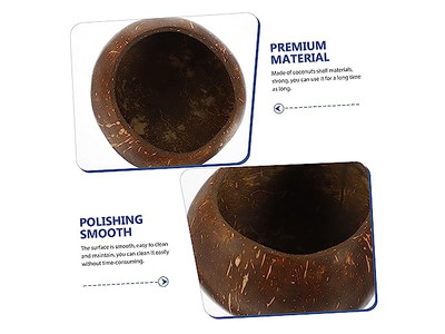 100% أوعية جوز الهند وعاء قشرة جوز الهند وعاء خشن عملاق 12 سم نصف قشرة