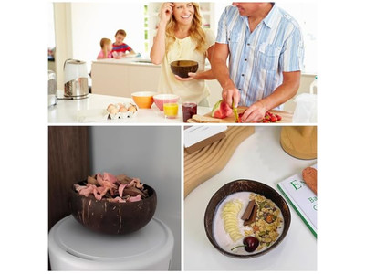 6 وعاء جوز الهند مجموعة بيش وود توت الحرف قشور أطباق شمعة عطرية