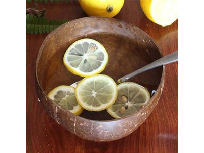 أوعية أكاي الخشبية صديقة للبيئة وعاء قشرة جوز الهند حيوانات أليفة حبوب جوز الهند