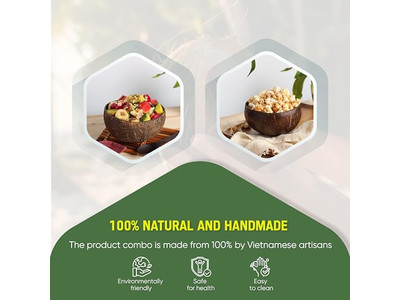 أوعية الخيزران 7 للطعام وعاء الآيس كريم من جوز الهند 32 4 قشرة ضخمة عضوية