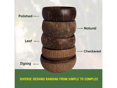 أوعية الخيزران 7 للطعام وعاء الآيس كريم من جوز الهند 32 4 قشرة ضخمة عضوية