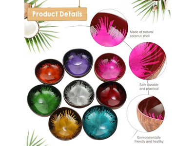 وعاء مع ملعقة هدية سلطة خشبية مصنوعة من الراتنج وأوعية مطلية باللك من فيتنام