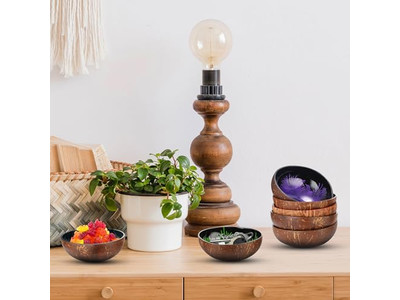 وعاء مع ملعقة هدية سلطة خشبية مصنوعة من الراتنج وأوعية مطلية باللك من فيتنام