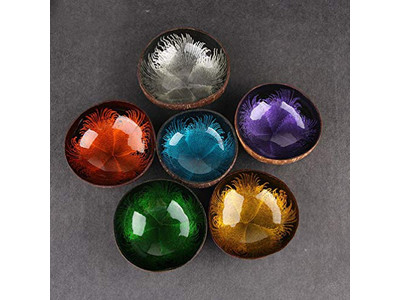 وعاء جوز الهند مع شعار قاعدة مطلية باللك من أستراليا شمع معطر