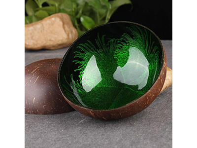 وعاء جوز الهند مع شعار قاعدة مطلية باللك من أستراليا شمع معطر