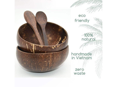 مصنع أوعية جوز الهند وعاء آيس كريم مصنوع يدويًا حلوى مصقولة قابلة لإعادة الاستخدام