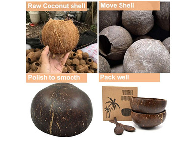 مصنع أوعية جوز الهند وعاء آيس كريم مصنوع يدويًا حلوى مصقولة قابلة لإعادة الاستخدام