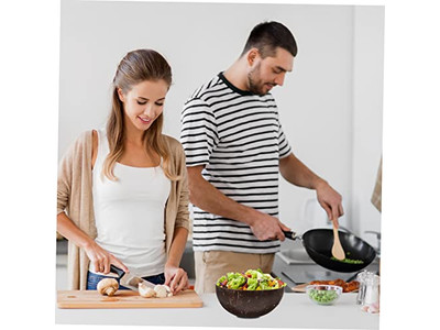 وعاء جوز الهند المصنوع يدويًا باستخدام قشرة رخيصة لشمعة ديكور خشبي