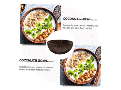 وعاء جوز الهند المصنوع يدويًا باستخدام قشرة رخيصة لشمعة ديكور خشبي