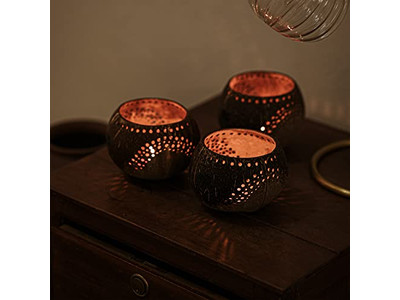 وعاء خلط جوز الهند صغير مصنوع يدويًا من خشب طبيعي عضوي للأطفال