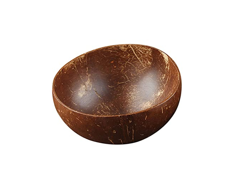 وعاء جوز الهند مع غطاء ملعقة خشبية ووعاء أوعية أكاي ملاعق سلطة كبيرة 10 حزمة