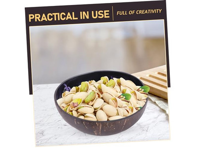 وعاء قشرة جوز الهند غير المعالج لتخزين المفاتيح مجموعة أوعية تقديم كبيرة الحجم خام