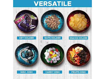 مجموعة أوعية صديقة للبيئة مصنوعة يدويًا من الخشب لأوعية جوز الهند لشوربة على شكل ماسة