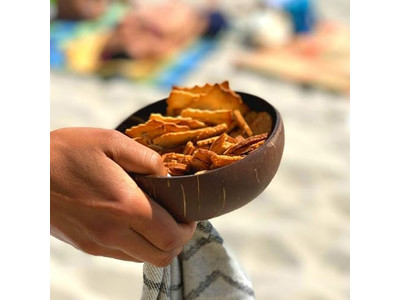 وعاء جوز الهند المنقوش نصفي قشرة جوز الهند مجموعة تقديم كبيرة حامل طبيعي