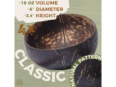 وعاء جوز الهند ماكرامي مطبوع 8 بوصات قشور فارغة 6 زهور